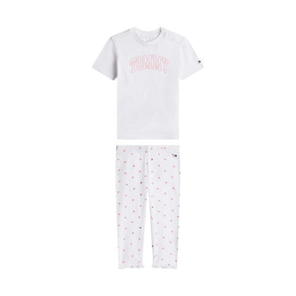 Front - Tommy Hilfiger Baby Girls Hearts Top And Leggings Set