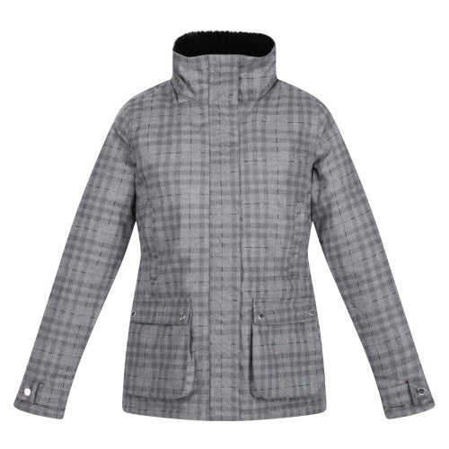 Front - Regatta Womens/Ladies Leighton Plaid Waterproof Jacket
