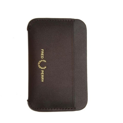 Front - Fred Perry Burnished Leather Card Holder