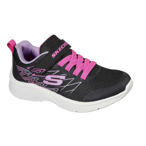 Front - Skechers Girls Microspec Logo Mesh Trainers