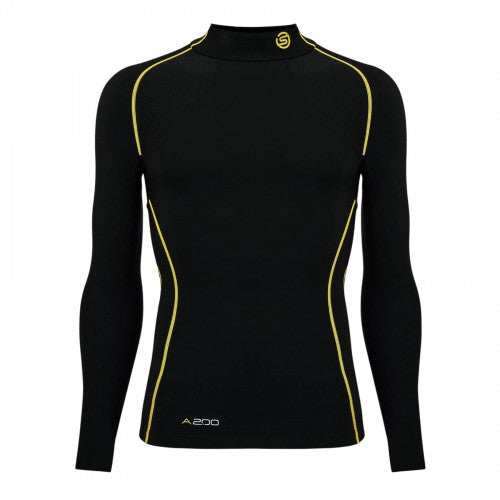 Front - Skins Mens A200 Contrast Line Fitted Long-Sleeved Compression Shirt