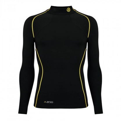 Front - Skins Mens A200 Contrast Line Fitted Long-Sleeved Compression Shirt