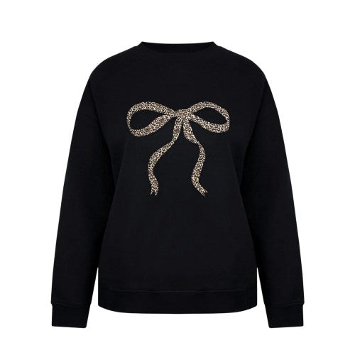 Front - Miso Womens/Ladies Bow Crew Neck Long-Sleeved Sweatshirt