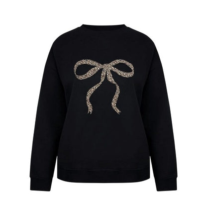 Front - Miso Womens/Ladies Bow Crew Neck Long-Sleeved Sweatshirt