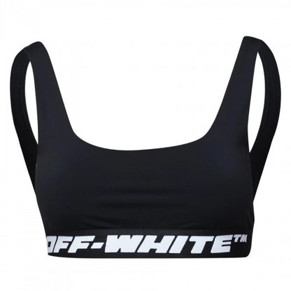 Front - Off White Womens/Ladies Logo Sports Bra