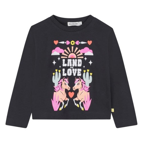 Front - Billieblush Girls Land Of Love Jersey Long-Sleeved T-Shirt