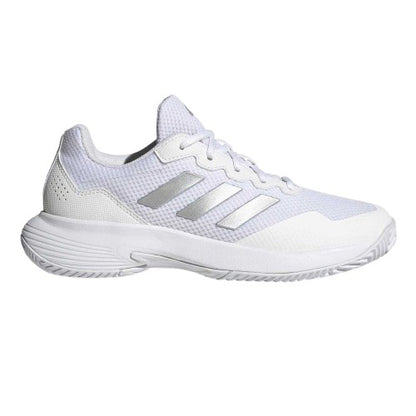 Front - Adidas Womens/Ladies GameCourt 2.0 3 Stripes Tennis Shoes