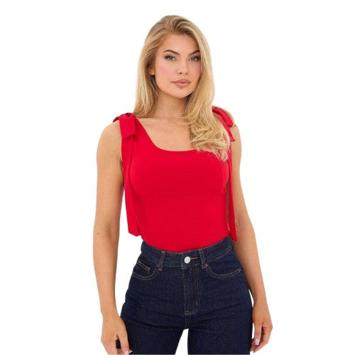 Front - I Saw It First Womens/Ladies Bow Tank Top