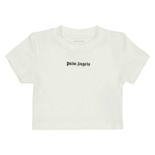 Front - Palm Angels Childrens/Kids Logo Cropped Regular T-Shirt