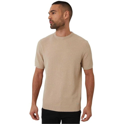 Front - Threadbare Mens Moss Stitch Crew Neck T-Shirt