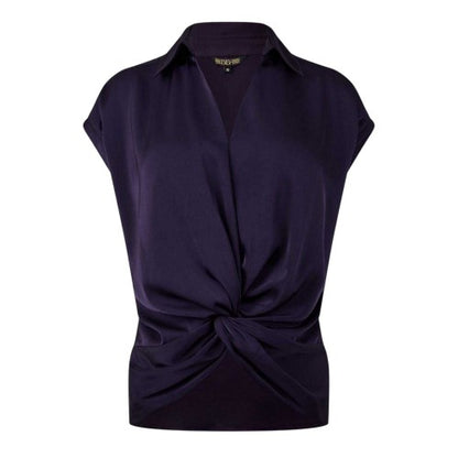 Front - Biba Womens/Ladies Satin Twisted Hem Top