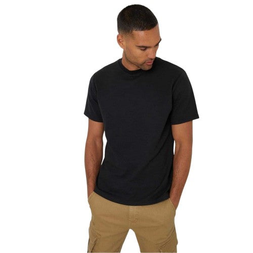 Front - Threadbare Mens Textured Crew Neck Regular T-Shirt