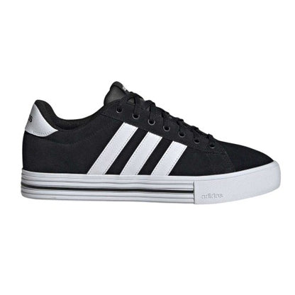 Front - Adidas Mens Daily 4.0 Leather Flat Trainers