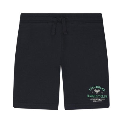 Front - Lyle & Scott Childrens/Kids Racquet Club Graphic Print Regular Sweat Shorts