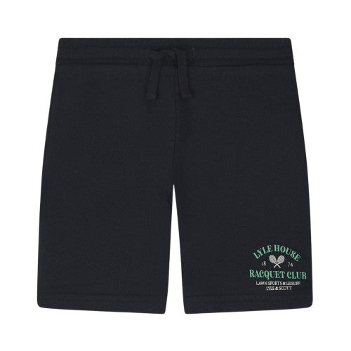 Front - Lyle & Scott Childrens/Kids Racquet Club Graphic Print Regular Sweat Shorts