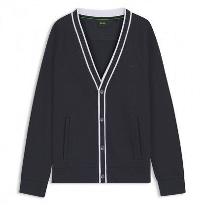 Front - Boss Mens Contrast Detail Relaxed Fit Cardigan
