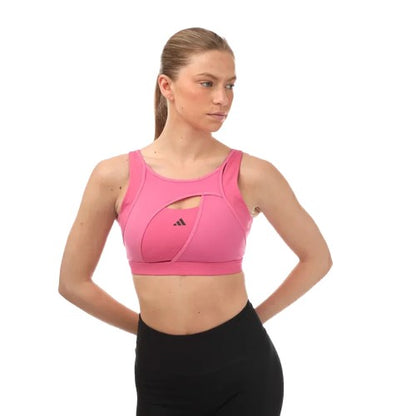 Front - Adidas Womens/Ladies Power Impact Luxe Medium Support Sports Bra