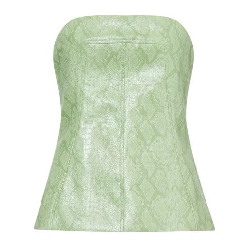 Front - AmyLynn Womens/Ladies Snake Print Slim Tube Top