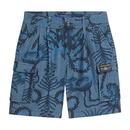 Front - Scotch And Soda Boys Patterned Cargo Shorts