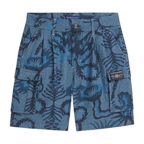 Front - Scotch And Soda Boys Patterned Cargo Shorts