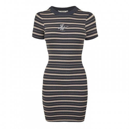 Front - Jack Wills Womens/Ladies Striped Ribbed Bodycon Dress