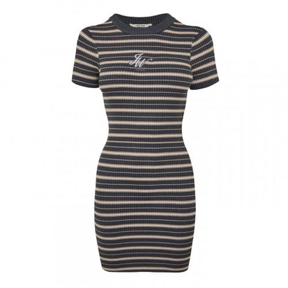 Front - Jack Wills Womens/Ladies Striped Ribbed Bodycon Dress