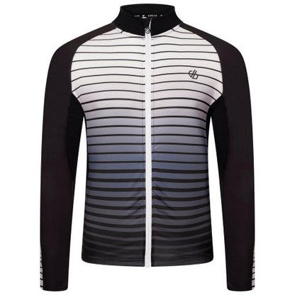 Front - Dare 2B Mens Horizontal Stripe Mock Neck Slim Athletic Track Top