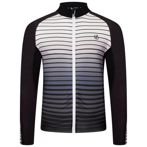 Front - Dare 2B Mens Horizontal Stripe Mock Neck Slim Athletic Track Top