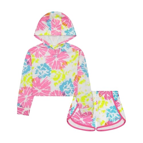 Front - Reebok Girls Hoodie And Shorts Set