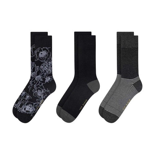 Front - Ted Baker Mens Formal Crew Socks (Pack of 3)