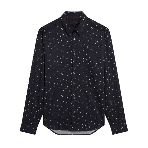 Front - Ted Baker Mens Floral Slim Long-Sleeved Shirt