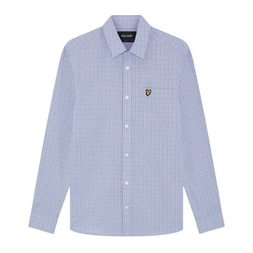 Front - Lyle & Scott Mens Micro Checked Woven Shirt