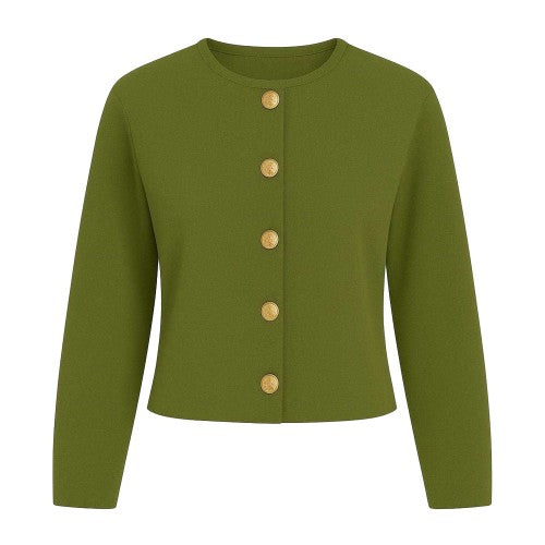 Front - I Saw It First Womens/Ladies Ribbed Button Slim Cardigan