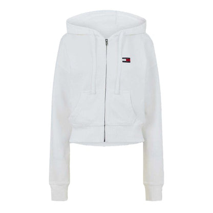 Front - Tommy Jeans Womens/Ladies Cropped Regular Full Zip Hoodie