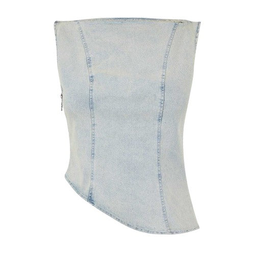 Front - Mars Womens/Ladies Mika Washed Denim Top