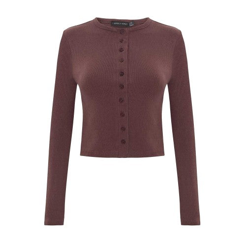 Front - I Saw It First Womens/Ladies Rib Knit Long-Sleeved Top