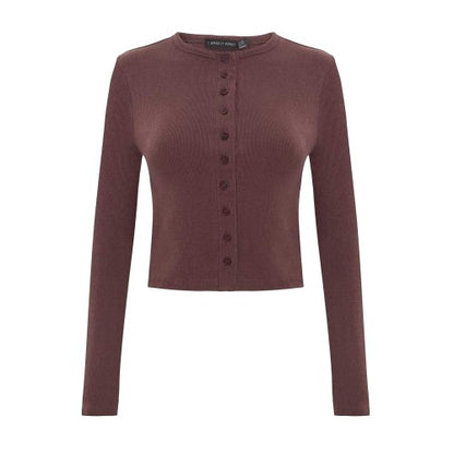 Front - I Saw It First Womens/Ladies Rib Knit Long-Sleeved Top