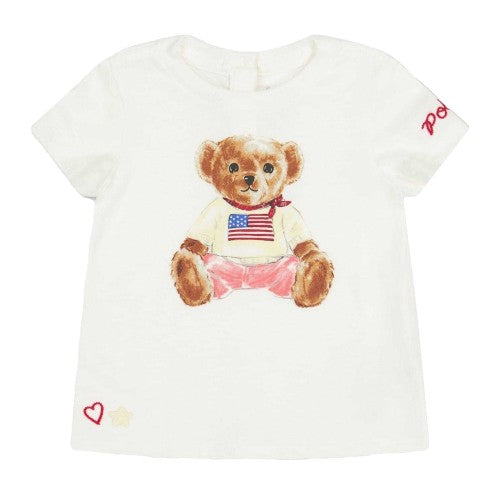 Front - Ralph Lauren Childrens/Kids Polo Bear Embroidered T-Shirt