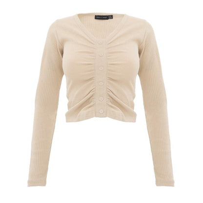 Front - I Saw It First Womens/Ladies Ruched Ribbed Top