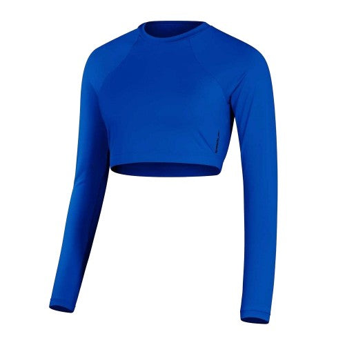 Front - Speedo Womens/Ladies Jersey Raglan Athletic Crop Top