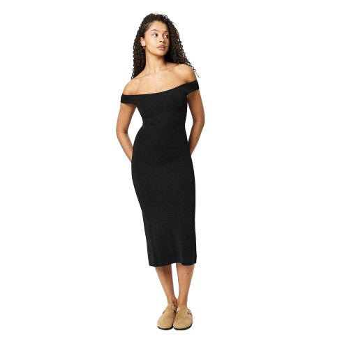 Front - Jack Wills Womens/Ladies Ribbed Bardot Midaxi Dress
