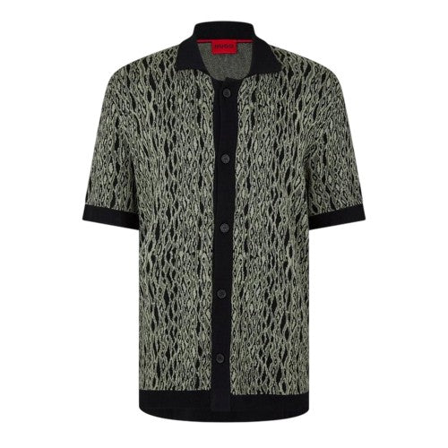 Front - Hugo Mens Knitted Regular Short-Sleeved Shirt