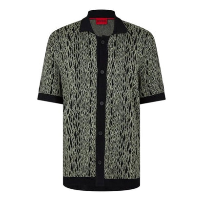 Front - Hugo Mens Knitted Regular Short-Sleeved Shirt