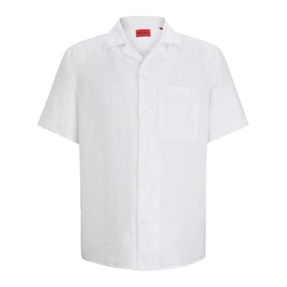 Front - Hugo Mens Linen Casual Shirt