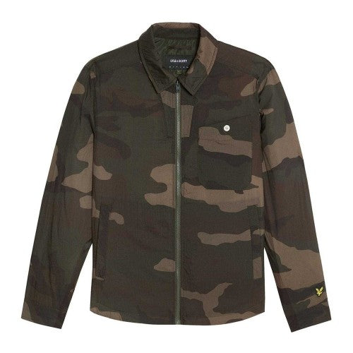 Front - Lyle & Scott Mens Camo Overshirt