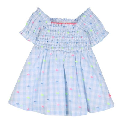 Front - Billieblush Girls Gingham Skater Dress