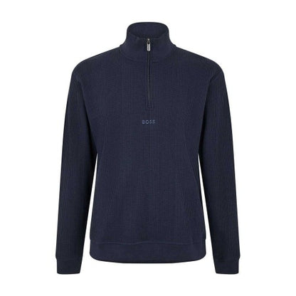 Front - Boss Mens Waffle Quarter Zip Regular Sweatshirt