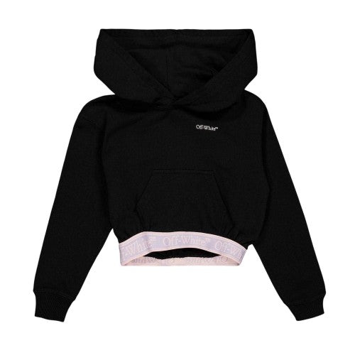 Front - Off White Girls Crop Hoodie