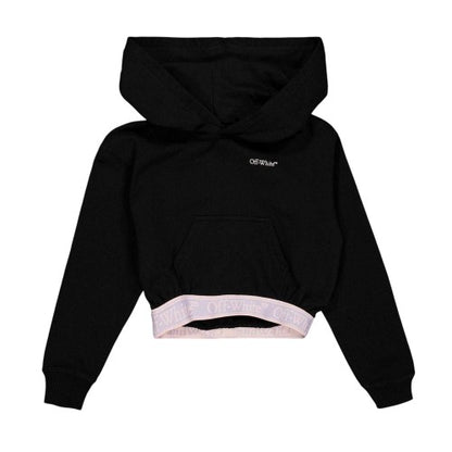 Front - Off White Girls Crop Hoodie