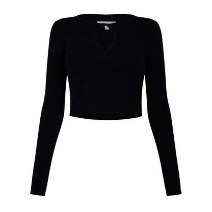Front - Jack Wills Womens/Ladies Keyhole Long-Sleeved Crop Top